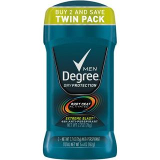 Degree Men Extreme Blast Antiperspirant and Deodorant, 2.7 oz, Twin Pack