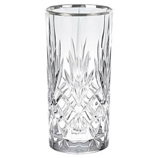 Lorren Home Trends Reagan Crystal Glass with Silver Band Design (Set