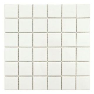 Merola Tile Metro Quad Glossy White 12 1/4 in. x 12 1/4 in. x 5 mm Porcelain Mosaic Tile (10.4 sq. ft. / case) FXLM2SGW