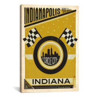 iCanvas 'Circle City   Indianapolis, Indiana' by Anderson Design Group Vintage Advertisement on Canvas