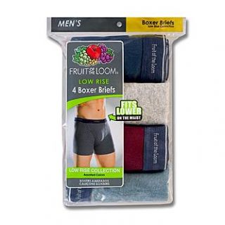 Fruit of the Loom Mens Low Rise Boxer Briefs   Assorted 4 Pack