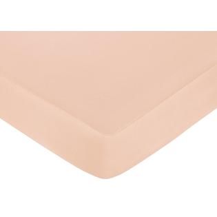 Sweet Jojo Designs Annabel Collection Fitted Crib Sheet   Solid Peach