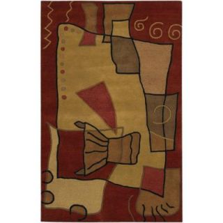 Chandra Antara Burgundy/Gold/Brown 5 ft. x 7 ft. 6 in. Indoor Area Rug ANT115 576