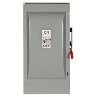 Siemens Heavy Duty 200 Amp 600 Volt 3 Pole Outdoor Fusible Safety Switch HF364R