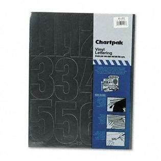 Chartpak Press On Vinyl Numbers, 4 High, Black   Office Supplies