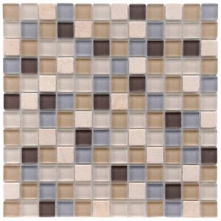 Merola Tile Tessera Square River 11 3/4 in. x 11 3/4 in. x 8 mm Glass and Stone Mosaic Wall Tile GDMASRV