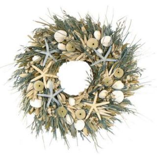 The Christmas Tree Company Shell We Swim 22 in. Seashell and Dried Floral Wreath SM9223776CTC
