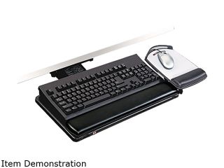 3M AKT100LE Positive Locking Keyboard Tray, 19 1/2 x 10 1/2, Black