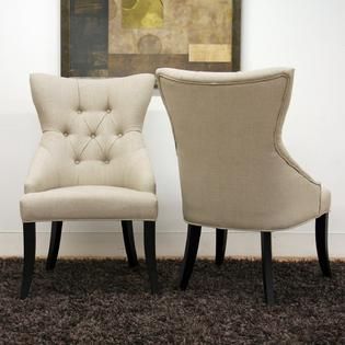 Baxton  Daphne Neutral Linen Fabric Modern Dining Chair (Set of 6)
