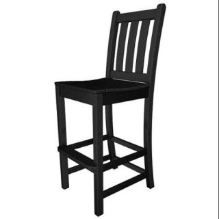 47.75" Recycled Earth Friendly Patio Garden Bar Dining Chair   Black
