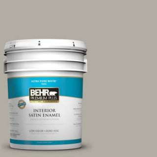 BEHR Premium Plus 5 gal. #790D 4 Granite Boulder Zero VOC Satin Enamel Interior Paint 740005