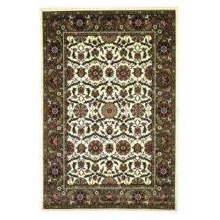 Kas Rugs Classic Kashan Ivory/Green 5 ft. 3 in. x 7 ft. 7 in. Area Rug CAM730753X77