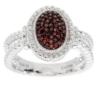 Pave Color Oval Diamond Ring, Sterling, 1/4 cttw, by Affinity —