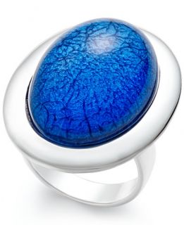 INC International Concepts Silver Tone Blue Oval Stone Ring, Only at