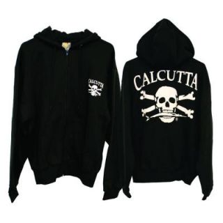 Calcutta Men’s Large Two Pocket Hooded Full Zip Sweatshirt in Black 4623 0014