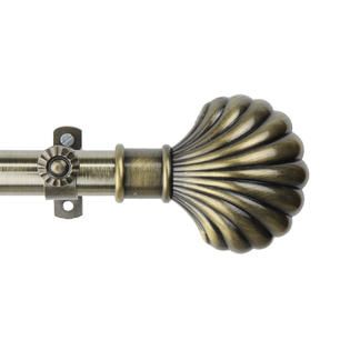 Rod Desyne Scallop Curtain Rod 120 to 170 inch   Antique Brass   Home