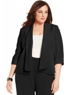 Kasper Plus Size Open Front Soft Jacket   Wear to Work   Women   