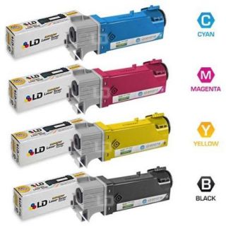 LD Compatible Dell 2150 / 2155 Set of 4 High Yield Toner Cartridges 1 Black 331 0719 / Cyan 331 0716 / Magenta 331 0717 / Yellow 331 0718 for use in Dell 2150cdn, 2150cn, 2155cdn, 2155cn