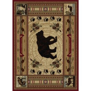 Alise Natural Collection Red/ Ivory Area Rug (53 x 73)