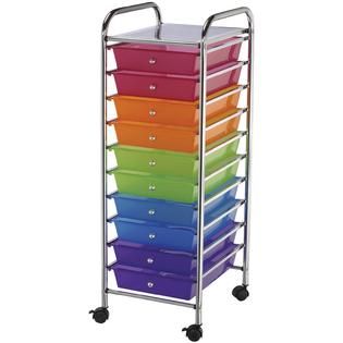Storage Cart W/10 Drawers 13X38X15.5 Multi Color   Home   Crafts