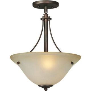 Talista 2 Light Antique Bronze Semi Flush Mount with Shaded Umber Glass CLI FRT2193 02 32
