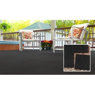 TopDeck  Open Grid 12 x 12 Deck and Garage Tile   Black, Pack of 40