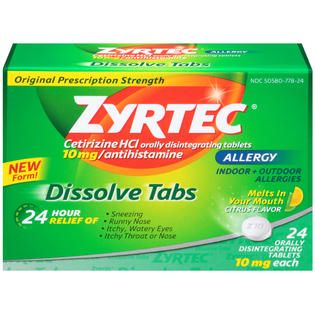 Zyrtec Allergy 24 Hour 10mg Posted 10/28/2013 Dissolve Tabs 24 CT BOX