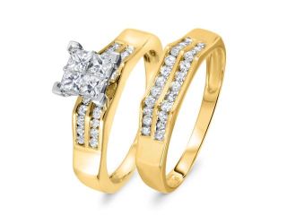 1 CT. T.W. Diamond Women's Bridal Wedding Ring Set 10K White Gold