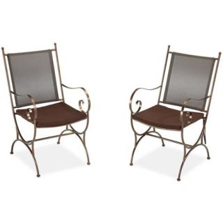 Home Styles Sundance Outdoor Dining Chair with Cushion, Set of 2, Copper