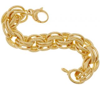 Bronze Bold Textured Triple Rolo Link Bracelet by Bronzo Italia —