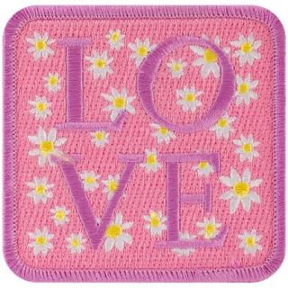 Patches For Everyone Iron On Appliques Pink Love W/Daisies