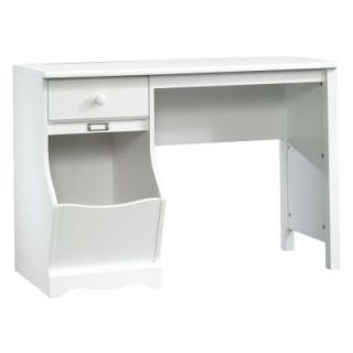 SAUDER Pogo Collection 42 in. W Student Desk with Storage Bin in Soft White 414435