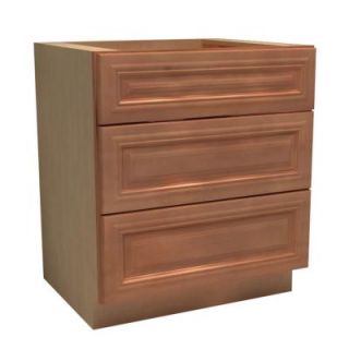 Home Decorators Collection 30x34.5x24 in. Dartmouth Assembled Base Drawer Cabinet with 3 Drawers in Cinnamon BD30 DCN