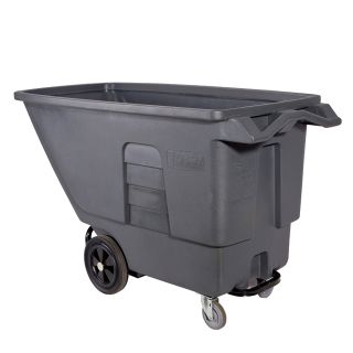 Toter 151.48 Gallon Textured Industrial Gray Plastic Wheeled Trash Can