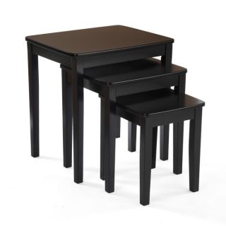 Bianco Collection 3 piece Black Nesting Table Set   14697616