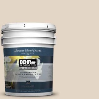 BEHR Premium Plus Ultra 5 gal. #N270 1 High Style Beige Satin Enamel Interior Paint 775005