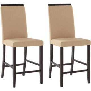 CorLiving Bistro Dining Chairs with Fabric Seat, Set of 2