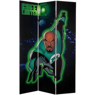 Oriental Furniture 6 ft. Tall Double Sided Green Lantern and The Flash