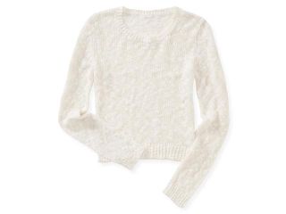 Aeropostale Womens Sheer Cropped Pullover Sweater 402 M