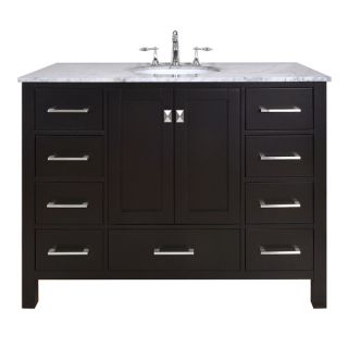 48 inch Malibu Espresso Single Sink Bathroom Vanity with Carrara