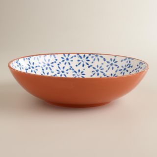 Woodblock Low Serving Bowl