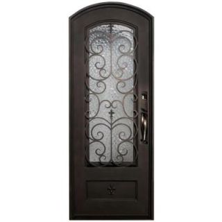 Iron Doors Unlimited 38 in. x 82 in. Orleans Classic 3/4 Lite Painted Oil Rubbed Bronze Decorative Wrought Iron Prehung Front Door IO3882LELW