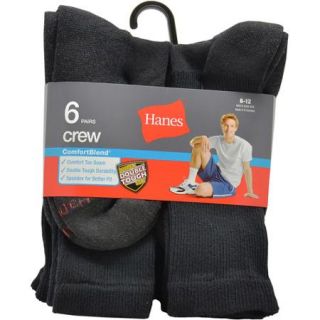 Hanes Men's 6 Pack Crew Socks