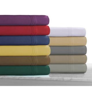 Super Soft Solid Deep Pocket Easy Care Sheet Set with Oversize Flat Queen   Purple