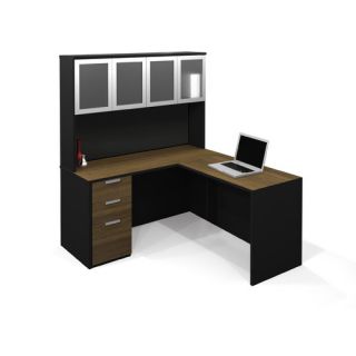Bestar Pro Concept L Shaped Desk with Hutch
