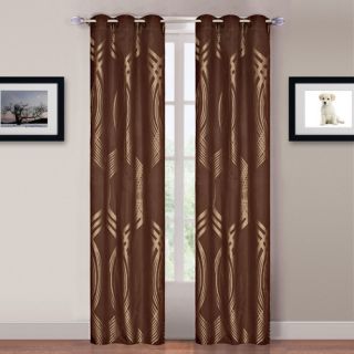 Lavish Home Metallic Brown Grommet Curtain Panels
