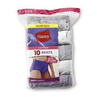 Hanes Womens 10 Pack Brief Panties   Assorted   Clothing, Shoes