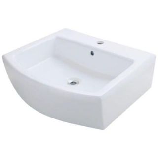 Polaris Sinks Porcelain Vessel Sink in White P003V W