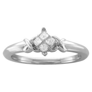 CT. T.W. Princess Cut Diamond Quad Prong Set Promise Ring in 10K