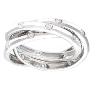 La Preciosa Sterling Silver Cubic Zirconia Triple Band Ring